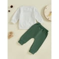 thumbnail image 3 of Toddler Baby Boys Farm Outfits Letter Truck Tractor Print Long Sleeve Sweatshirts and Pants Set 2Pcs Fall Country Clothes, 3 of 7