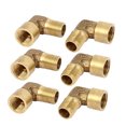 thumbnail image 1 of Unique Bargains 6 Pcs 1/8BSP x 1/8BSP Filetage Mâle à Femelle Connecteur de Couplage à Angle Droit, 1 of 2