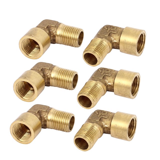 Unique Bargains 6 Pcs 1/8BSP x 1/8BSP Filetage Mâle à Femelle Connecteur de Couplage à Angle Droit