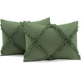 thumbnail image 5 of D.N.G. BEDDINGS 1 Piece Luxurious Diamond Ruffle Comforter Super Soft, All Season Pintuck 800 Thread Count, 100% Egyptian Cotton, Twin/Twin XL Size Moss Color, 5 of 9