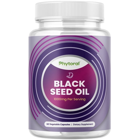Phytoral Black Cumin Seed Oil 1000mg Supplement – Immune & Antioxidant Support, 60 Capsules