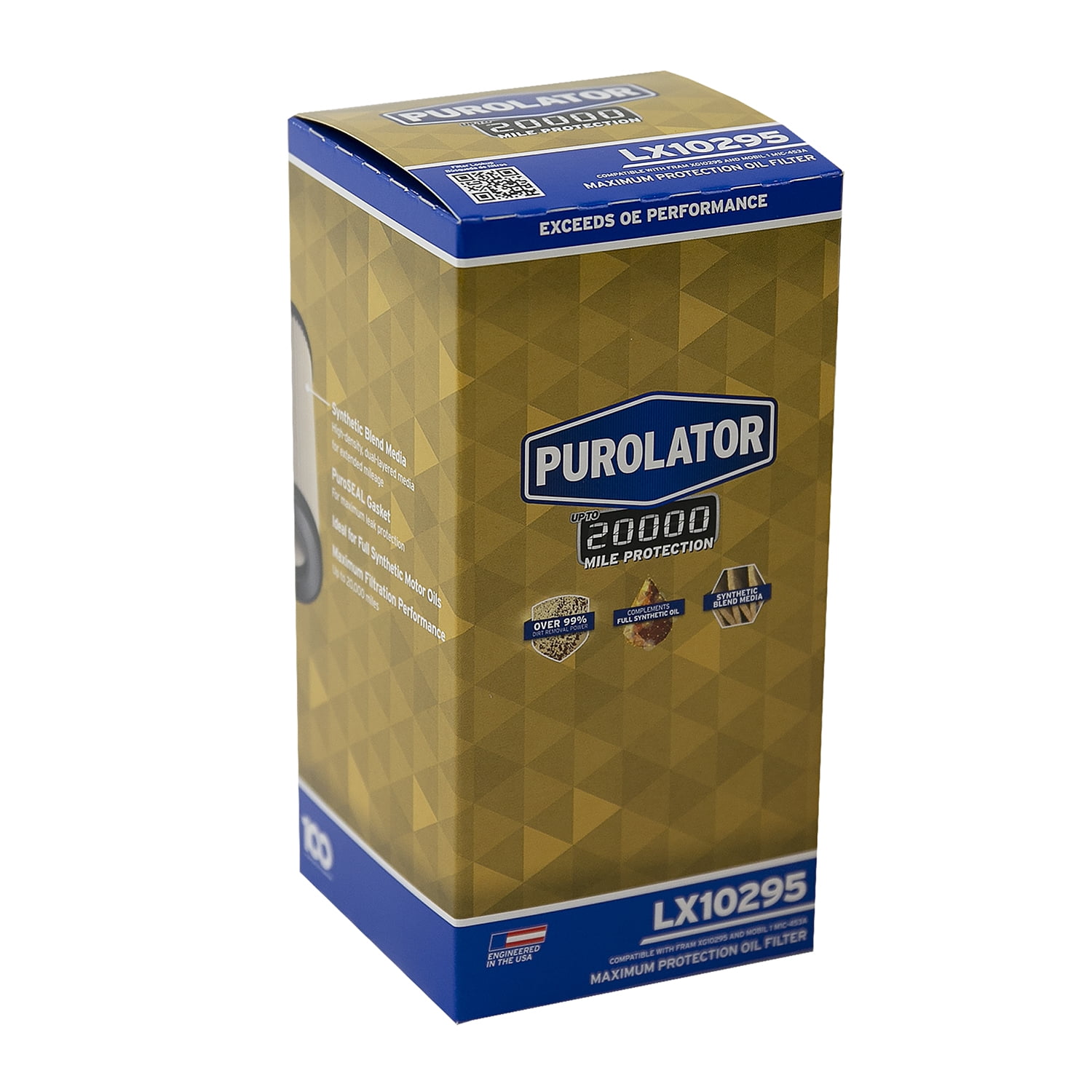 Purolator LX10295 Purolator 20K Oil Filter with 20,000 Mile Protection for Select Lexus and Toyota Vehicles