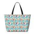 thumbnail image 2 of Easygdp Cute Corgi Head Bolsa de Viaje de Playa de Gran Capacidad, Bolsa Tote Perfecta para la Playa, Escapadas de Fin de Semana y Viajes, 2 of 7