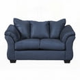 thumbnail image 6 of Modern Navy Blue Microfiber 2-Piece Living Room Set (Sofa and Loveseat) with Solid Hardwood Frame, 6 of 10