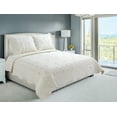 thumbnail image 1 of Marina Decoration Embroidered Stitching Coverlet Bedspread Ultra Soft Solid Bedding Summer Quilt Set with Quilted Sham, Cream Geometric Circles Pattern, 1 of 7