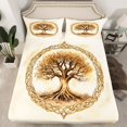 thumbnail image 2 of Erosebridal Gold Life Tree Sheet Set Twin, Retro Branches Bedding Sets Twin Size, Botanical Decor 3-Piece, 2 of 7