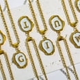 thumbnail image 2 of Women Stainless Steel A-Z Initial Necklace Alphabet 26 Letters Name Monogram Pendant Personalized Elegant Vintage Jewelry Gold G, 2 of 3
