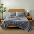 thumbnail image 1 of Mainstays Washed Ultra Soft Microfiber Bed Sheet Set, Queen, Soothing Grey, 4 Piece, 1 of 5