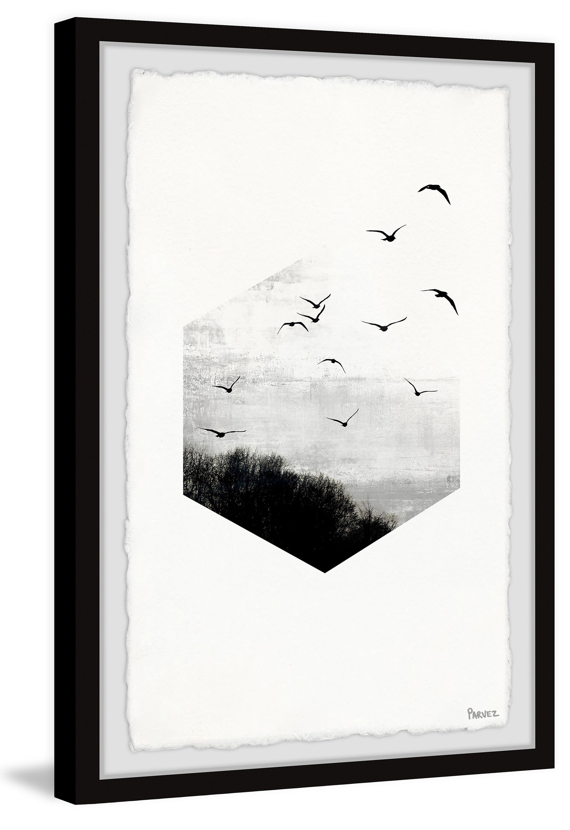 Parvez Taj "Pentagon Forest Escape" Framed Painting Print