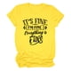 thumbnail image 1 of Camiseta informal amarilla de manga corta para mujer con estampado de letras negras de gran tamaño y parte superior de verano, 1 of 3