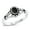 Black Simulated Onyx, variant on CHOOSE YOUR COLOR Fancy Bali White Simulated Opal Ring .925 Sterling Silver Band CZ Female Size 9