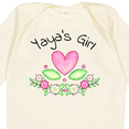 thumbnail image 4 of Inktastic Yaya's Girl Heart Flowers Girls Long Sleeve Baby Bodysuit, 4 of 5