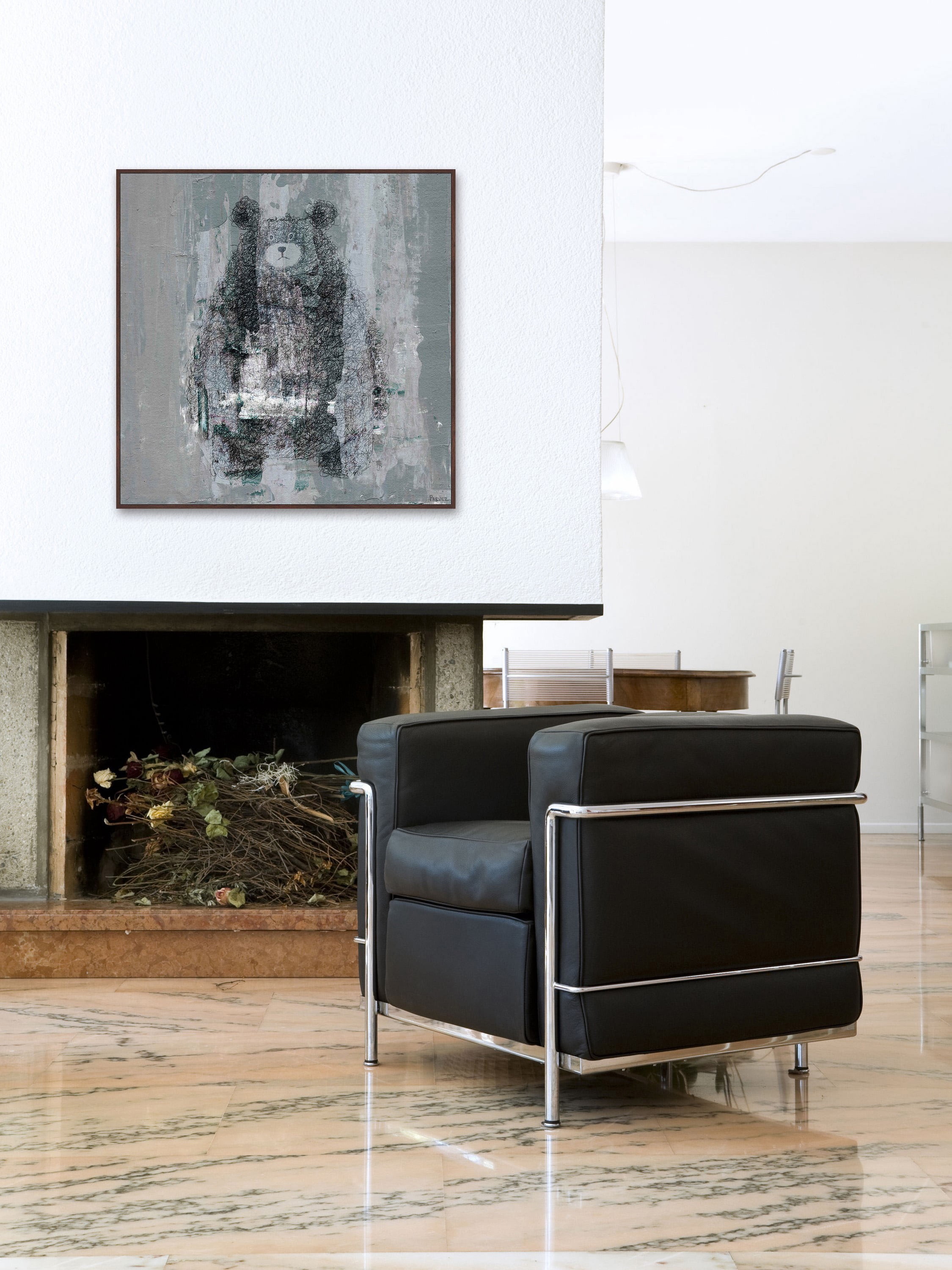"Bear Confusion" Floater Framed Painting Print on Canvas