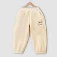 thumbnail image 3 of 5T Clothes For Girls 3T Boy Pants Kids Boys Girls Toddler Pull-On Fleece Sweatpants Toddlers Active Jogger Pants Basic Track Pants for Child Beige 12-18 Months, 3 of 8