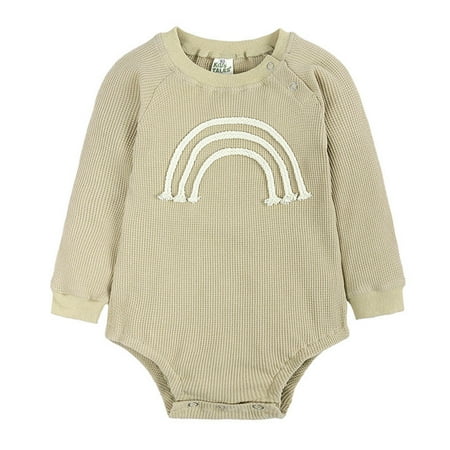 

Casual Baby Jumpsuits Clothes Boys Girls Long Sleeve Rainbow Prints Romper Tops Bodysuit For Babys Clothes