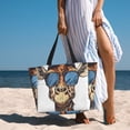 thumbnail image 6 of Pofeuu American Giraffe Style Print Beach Bag,Waterproof Sandproof Beach Tote Bag, Large Capacity Foldable Beach Bags for Women, 6 of 7
