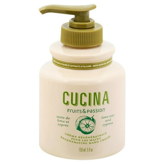 Fruits & Passion [Cucina] Lime Zest and Cypress Regenerating Hand Cream 5 Ounces (150 ml)
