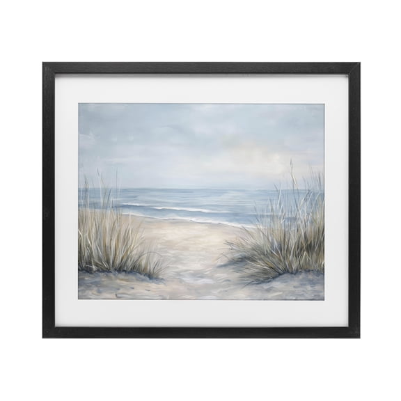 Stupell Industries Coastal To The Beach Tranquil Landscape Black Framed Print Under Glass, 16 x 13, by Petals Prints Design