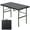 Black, variant on 4 Ft Plastic Folding Table Outdoor Indoor Heavy Duty Portable Desk with Carrying Handle for Camping Picnic Party White