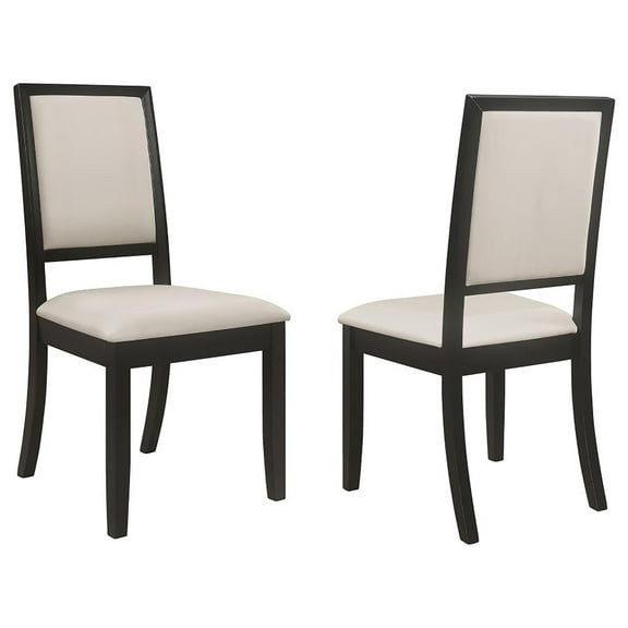 Newboti Furniture Cream and Black Upholstered Side Chairs (Set of 2) 08131