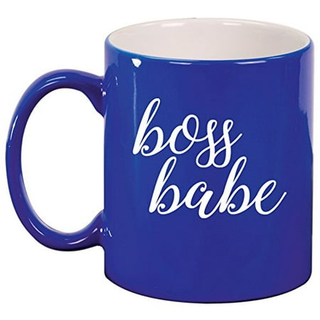 

Ceramic Coffee Tea Mug Cup Boss Babe (Blue)