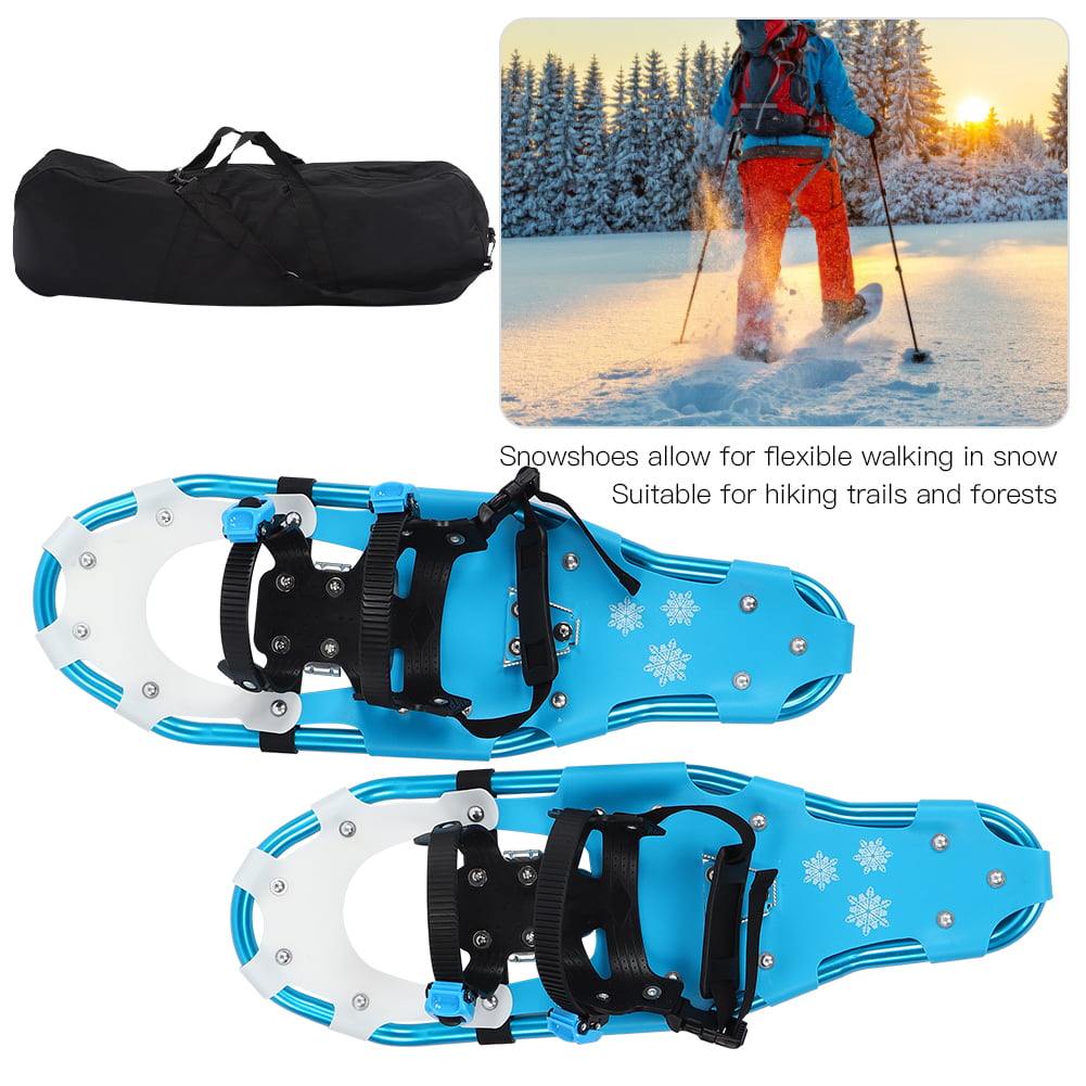 Estink 25 Inch Snowshoes,25 Inch Blue Snowshoes Lightweight Aluminum Frame Snowfield Flexible Walking with Buckle 
