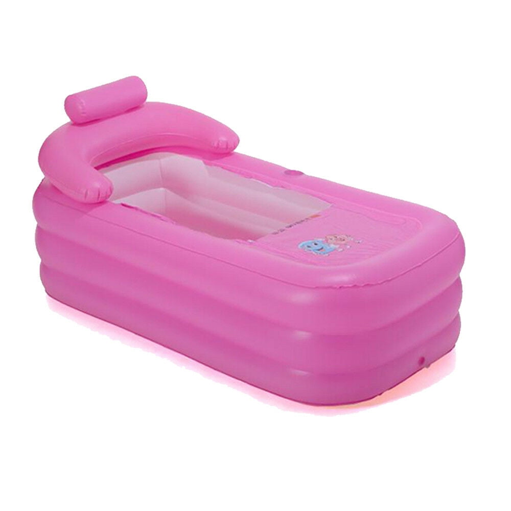 OUkANING Portable Adult Spa PVC Folding Bathtub Inflatable Bath Ttub Pool Children Inflatable Pool Blue Blue 