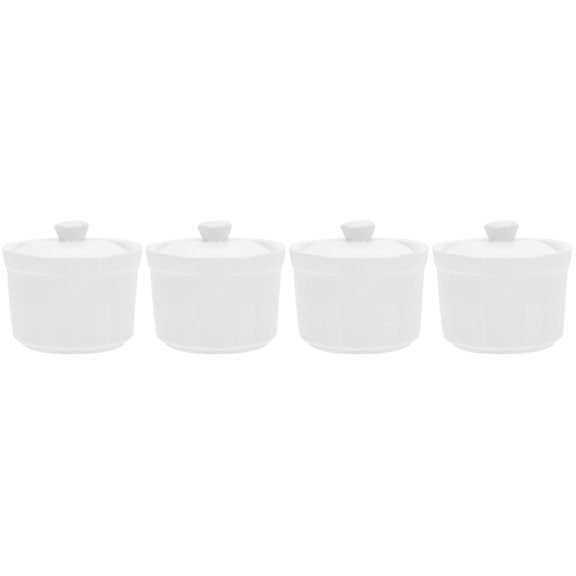 4 Pcs Stew Pot Flatware Cubilose Bowl Ceramic with Lid French Onion Soup Bowls Kitchen Tableware