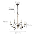 thumbnail image 3 of LNC 6 Lights Retro-white Shabby-Chic French Country Chandeliers, 3 of 12