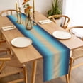 thumbnail image 3 of Blue Teal Ombre Table Runner - 48 Inch Long Modern Yellow Gradient Farmhouse Art Cotton and Linen Blended Dress Scarves Farmhouse Table Runner for Kitchen Dining, Coffee Table, 13" x 48", 3 of 8