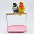 thumbnail image 5 of 2-in-1 Wooden Bird Training Stand & Perch with Tray Portable Lightweight Tabletop Parrot Feeding Station for Parakeets Conures Lovebirds Cockatiels Finches Indoor Small Bird Activity Playstand, 5 of 8