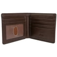 thumbnail image 4 of Jack Abrahams Mens Genuine Goat Nappa Leather Bi-Fold RFID Wallet With Flip ID Window Pocket (Brown/Black), 4 of 4