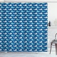thumbnail image 1 of Ambesonne Whale Shower Curtain, Bicolor Ocean Animals, 69"Wx75"L, Navy Blue Aqua Beige, 1 of 3