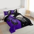 thumbnail image 3 of Homewish Abstract Butterfly 3 Pieces Queen Comforter Set For Female Men Teens,Black Purple Ultra Soft Bedding Sets,Exotic Style Bedding Comforter Set,Luxury Bedroom Decor,Reversible, 3 of 8