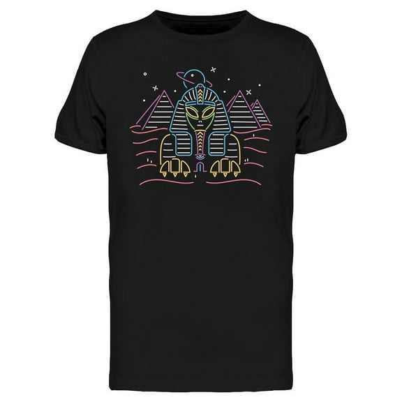 Alien Sphinx Neon Style T-Shirt Men -Image by Shutterstock, Male Small