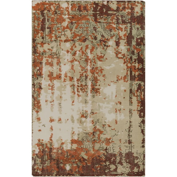 BoutiqueRugs Riegelsville Traditional Area Rug - Beige, Brick Red, Dark Brown - 2' x 3'
