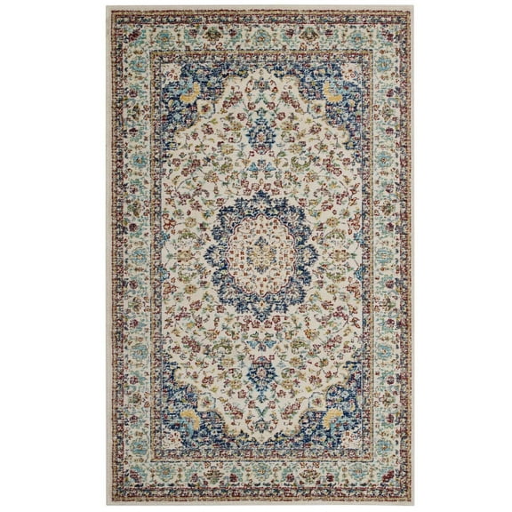 Ergode Meryam Distressed Persian Medallion 5x8 Area Rug - Multicolored
