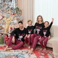 thumbnail image 3 of Family Matching Christmas Pajamas Deer Print Pullover Top Plaid Pant Sleepwear Set, 3 of 7