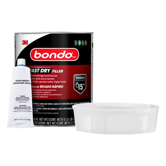 Filler Bondo Fast Dry, 2,86 kg, con endurecedor, 81 ml, fórmula premium