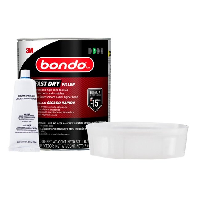 Filler Bondo Fast Dry, 2,86 kg, con endurecedor, 81 ml, fórmula premium
