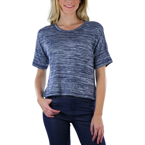 ToBeInStyle Women's Short Sleeve Hacci Sweater