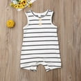 thumbnail image 4 of Été Nouveau-Né Bébé Garçons Filles Rayé Romper Combinaisons Vêtements, 4 of 5