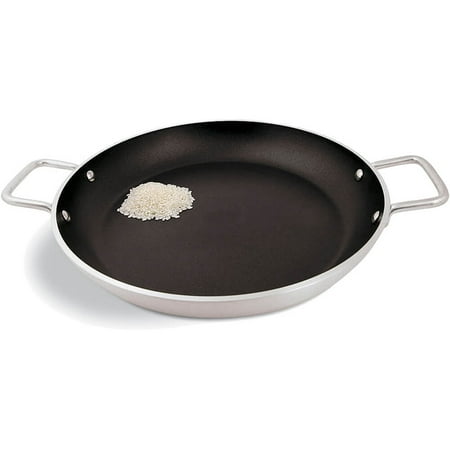 World Cuisine Stainless Steel Paella Pan - Paderno World Cuisine Aluminum Non-stick Paella Pan, 14.13