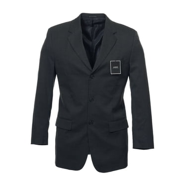 Alfani Mens Pinstripe 3 Button Sport Coat Jacket Suit Separate (40L, Charcoal)
