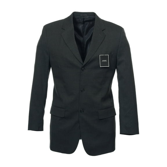 Alfani Mens Pinstripe 3 Button Sport Coat Jacket Suit Separate (40L, Charcoal)