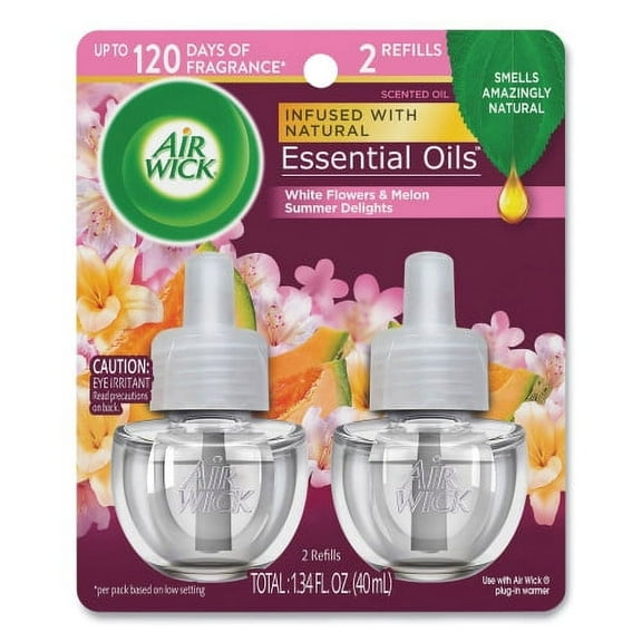 Air Wick Scented Oil Refills, Summer Delights, 0.67 oz, 2/Pack, 6 Packs/Carton, Each