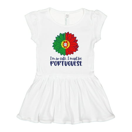 

Inktastic I m So Cute I Must Be Portuguese Sunflower Gift Toddler Girl Dress