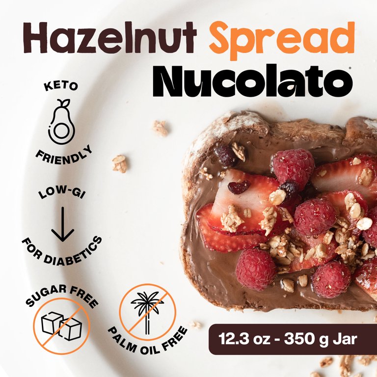 Nucolato, Hazelnut Spread, 12.3 oz, No Sugar Added Keto Friendly