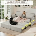 thumbnail image 3 of YODOLLA 72" 4-in-1 Pull-Out Sofa Bed with USB Ports, Convertible Sleeper Couch, Light Grey, 3 of 8