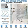 thumbnail image 2 of Folding Shower Chair Seat, 17.5" Stainless Steel Small Shower Chair for Inside Shower with Pad, 400lbs Portable Travel Shower Stool, Safety Anti-Slip Bath Chair for Seniors, Disabled, Gray, 2 of 7